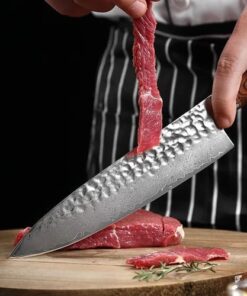 Couteau Bunka Cuisine en Acier Inoxydable avec Manche en Bois