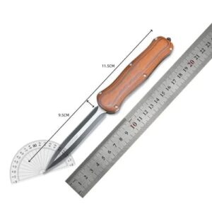 Couteau OTF Ouverture Rapide avec Manche en Bois