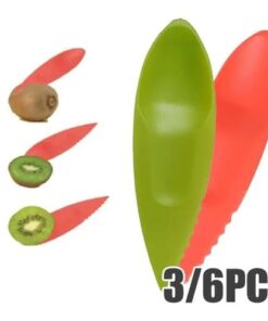 Couteau Kiwi en Plastique 2 en 1 – Gadgets Multifonctions pour Éplucher, Trancher et Diviser les Fruits