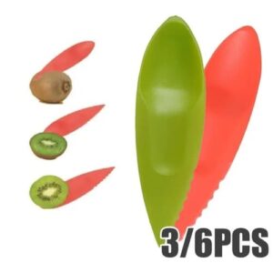 Couteau Kiwi en Plastique 2 en 1 – Gadgets Multifonctions pour Éplucher, Trancher et Diviser les Fruits